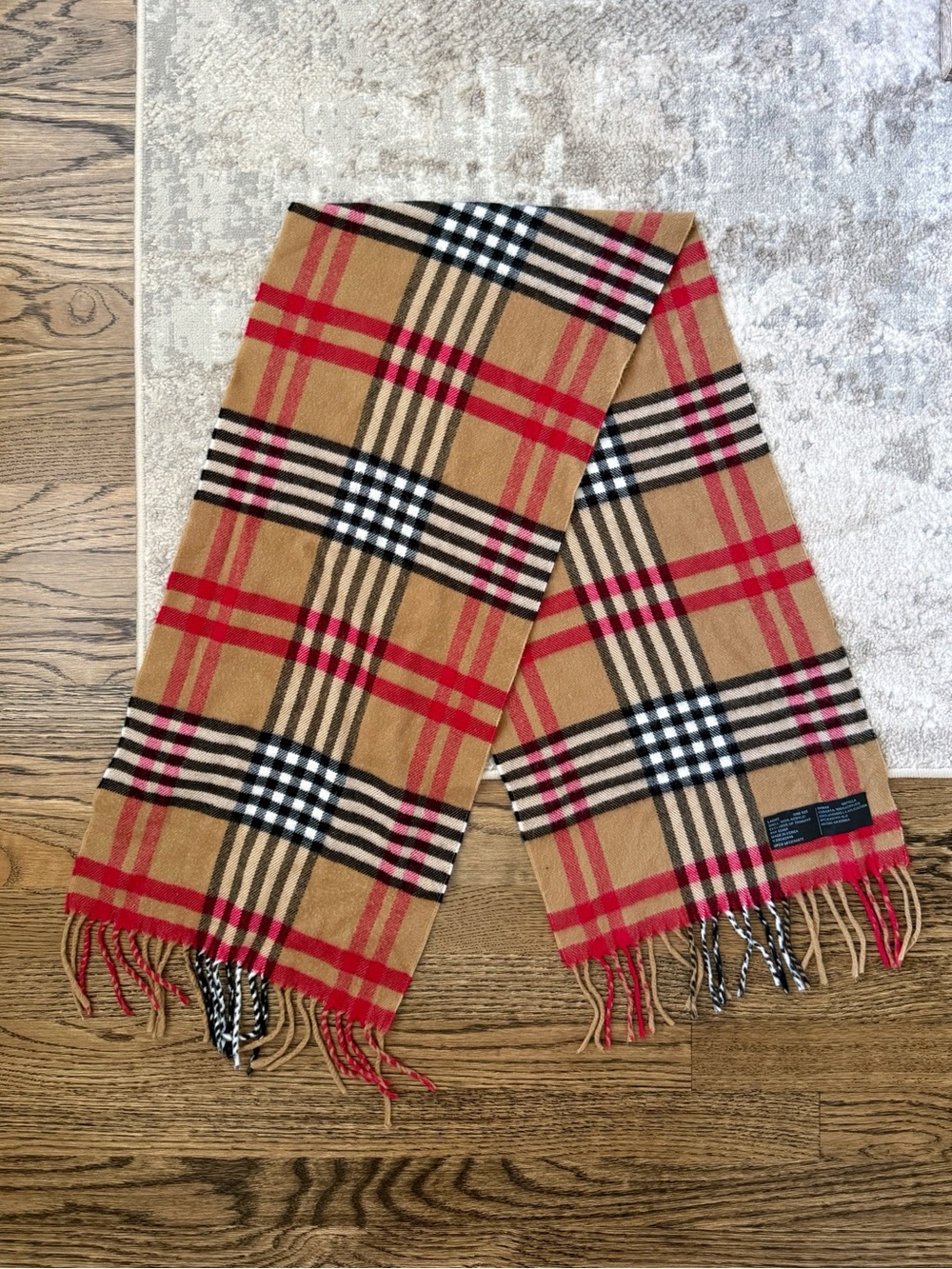 Tan Plaid Soft Scarf